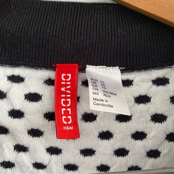 Divided Polka Dot Zip Down Sweater - Picture 5 of 10